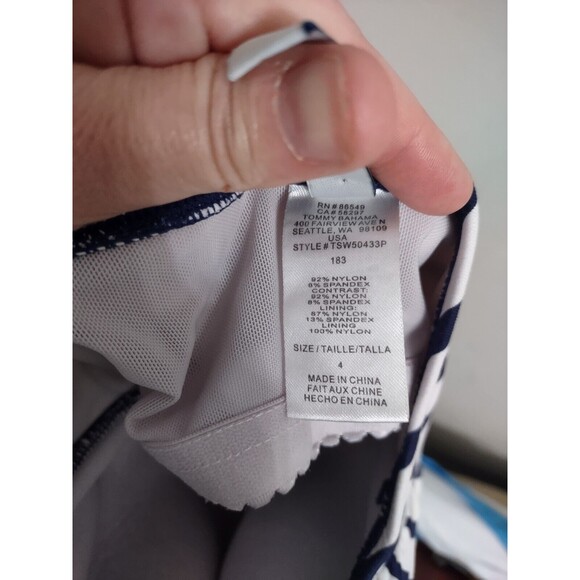 Tommy Bahama Swimsuit  One Piece Striped Blue White Size 4 - Picture 7 of 7